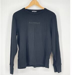 Indian Motorcycle 100% Cotton Black Sweatshirt Embroidered Spell Out Size XL